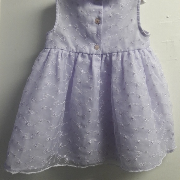 Lavender satin feel eyelet dress - Picture 3 of 4
